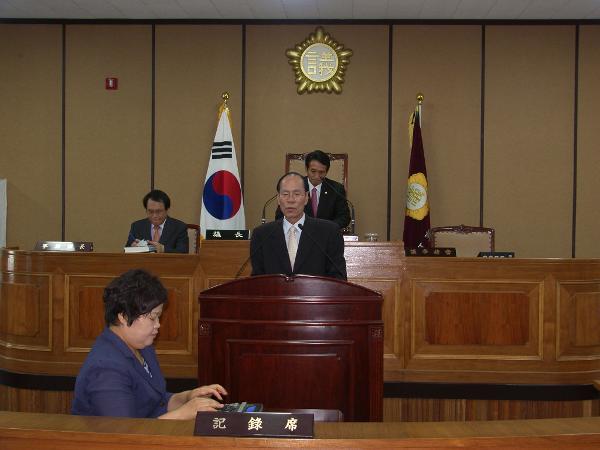 제225회 하동군의회 임시회('14. 7.1-성석경부의장 수락인사)